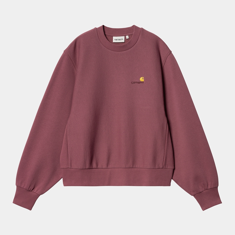 Purple Women Carhartt American Script Sweatshirt | AVC-697834