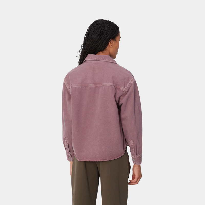 Purple Women Carhartt Georgia Shirt Jackets | QMZ-456029