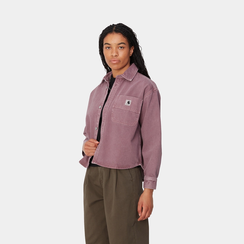 Purple Women Carhartt Georgia Shirt Jackets | QMZ-456029