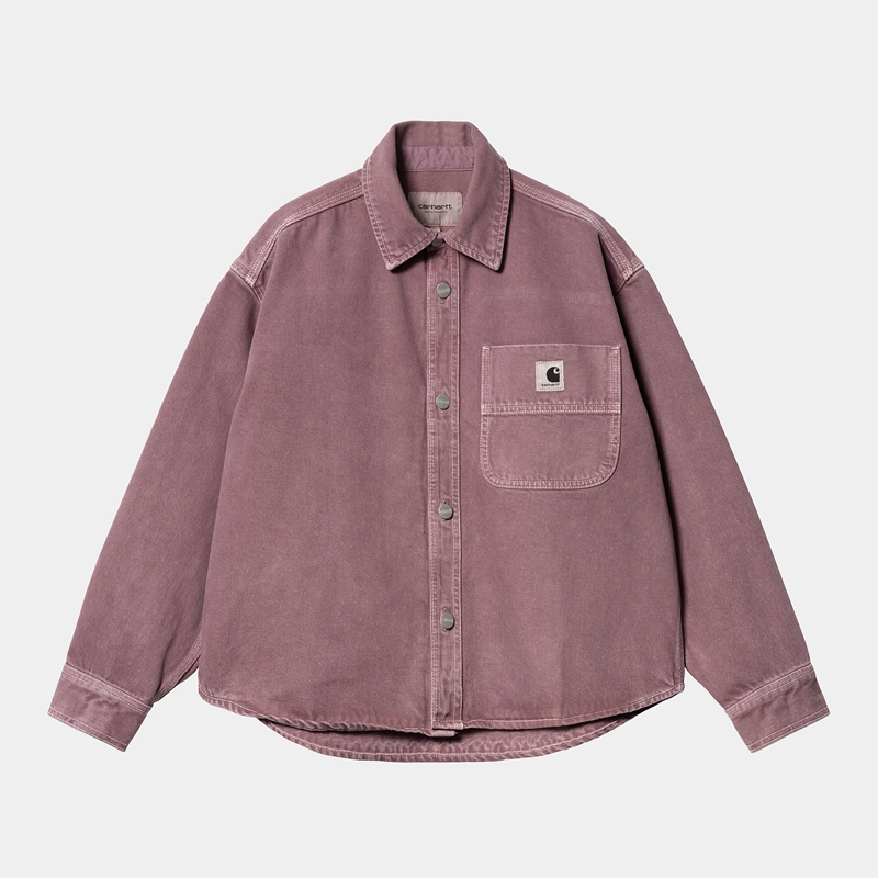 Purple Women Carhartt Georgia Shirt Jackets | QMZ-456029