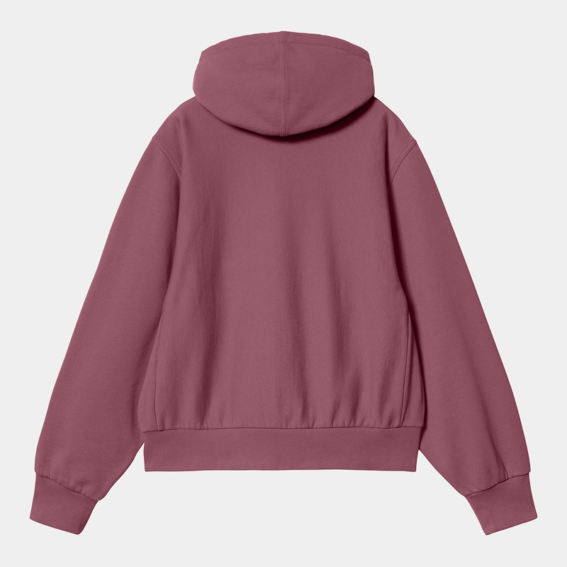 Purple Women Carhartt Hooded American Script Hoodie | BAE-617580