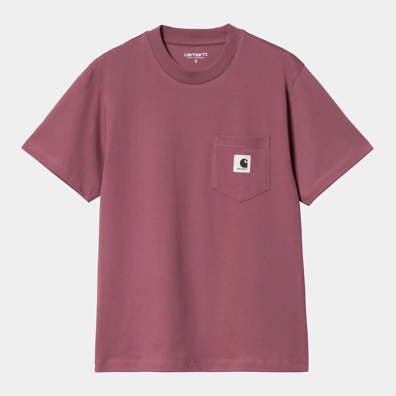 Purple Women Carhartt Pocket T-Shirt | SXP-371098