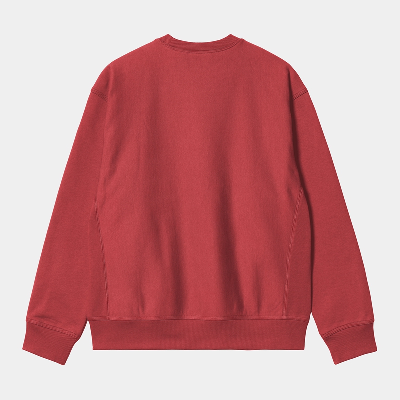 Red Men Carhartt American Script Sweatshirt | RJQ-782105