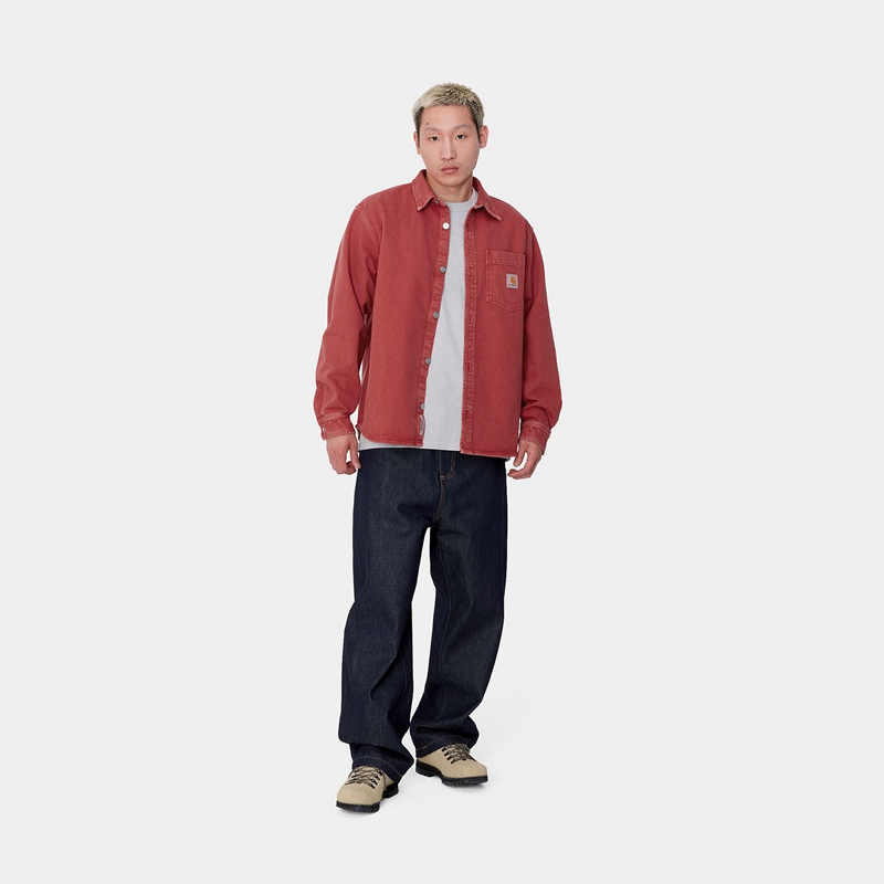 Red Men Carhartt George Shirt Jackets | EXA-283491