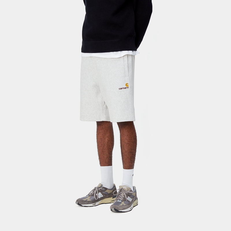 White Men Carhartt American Script Shorts | QOE-301948