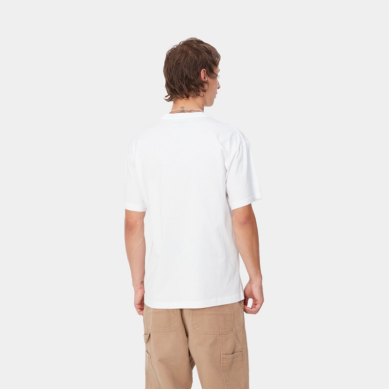 White Men Carhartt BIB T-Shirt | ZAN-709134