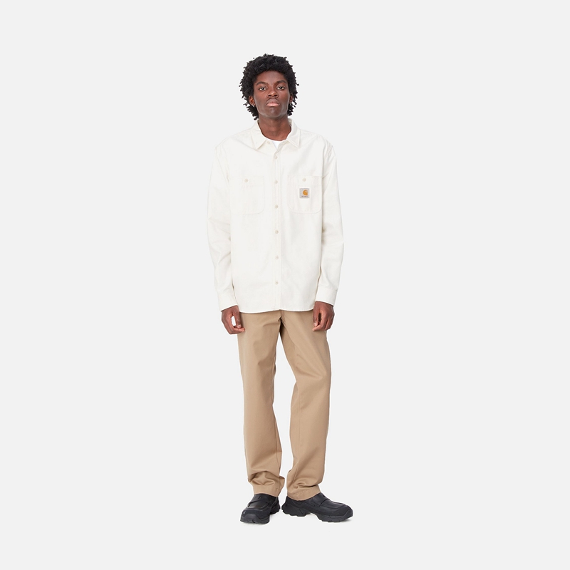 White Men Carhartt Clink Shirts | LOU-754261