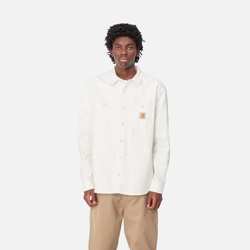 White Men Carhartt Clink Shirts | LOU-754261