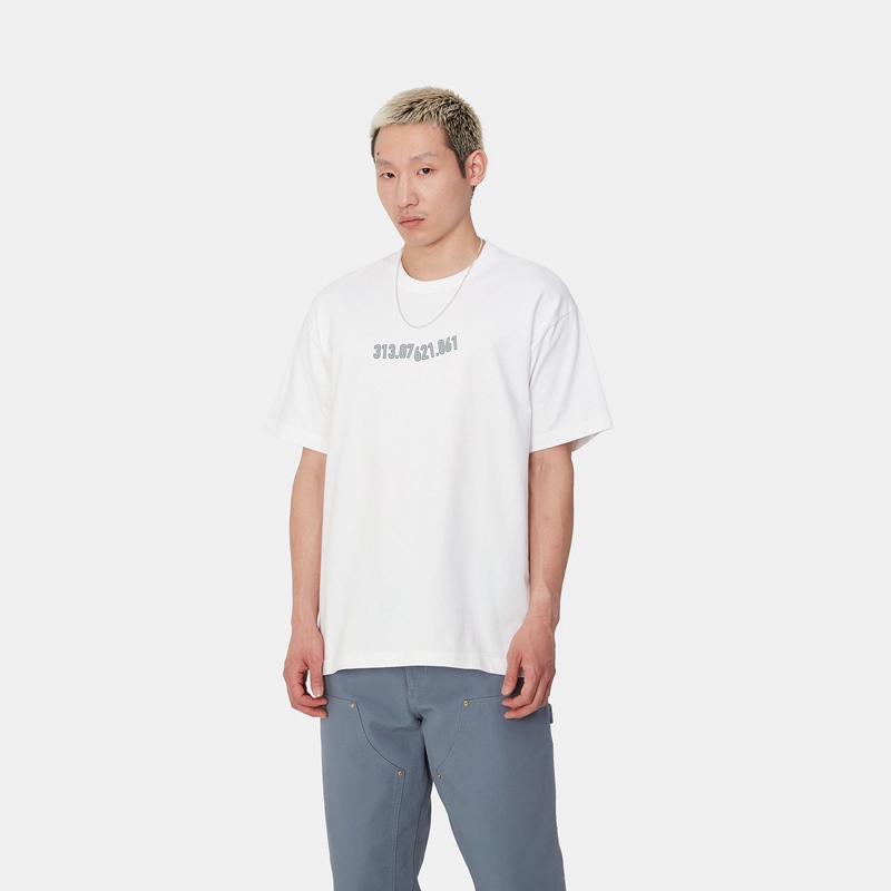 White Men Carhartt Coordinate 01 T-Shirt | NSB-623815