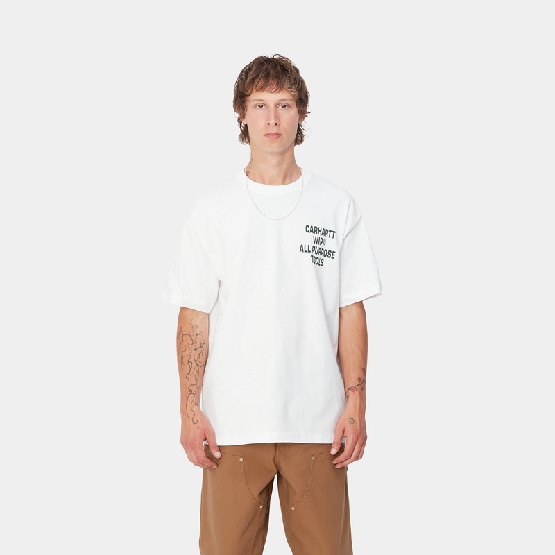 White Men Carhartt Cross Screw T-Shirt | DWQ-346528