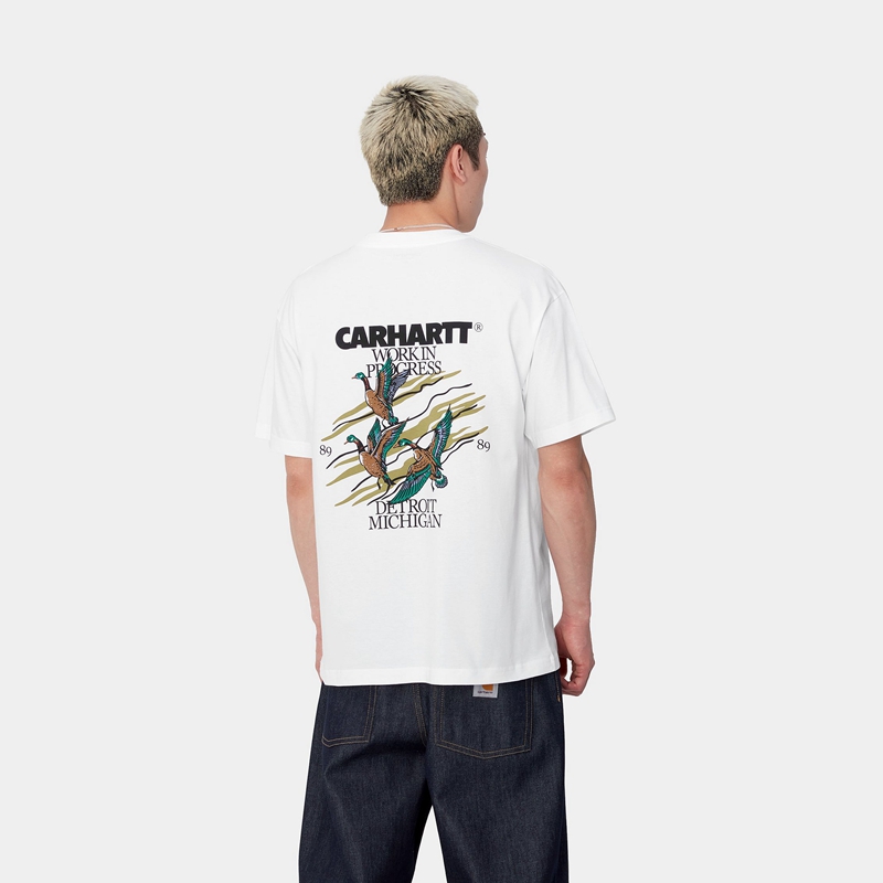 White Men Carhartt Ducks T-Shirt | AFY-045286