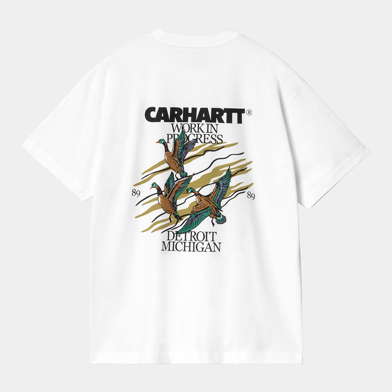 White Men Carhartt Ducks T-Shirt | AFY-045286