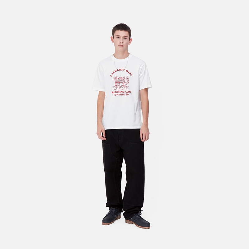 White Men Carhartt Fun Run T-Shirt | YWQ-391280