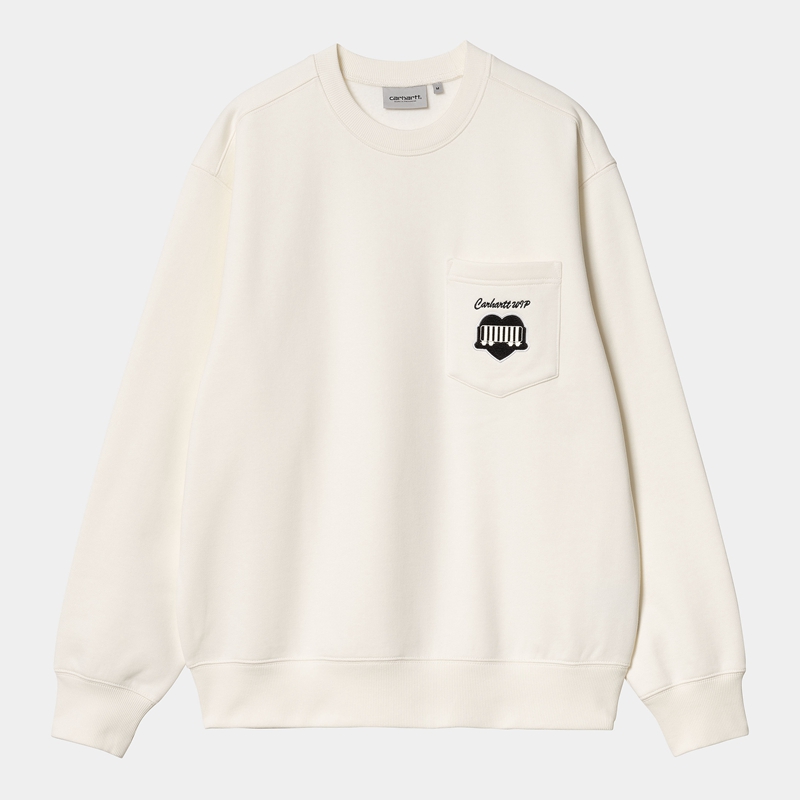 White Men Carhartt Heart Train Pocket Sweatshirt | NJH-926158