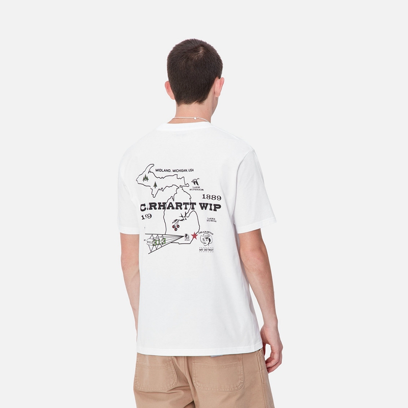 White Men Carhartt Home State T-Shirt | VQK-046391