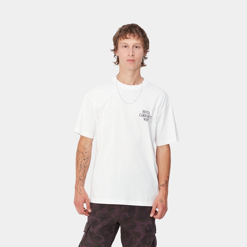 White Men Carhartt Hotel Keys T-Shirt | JSF-173892