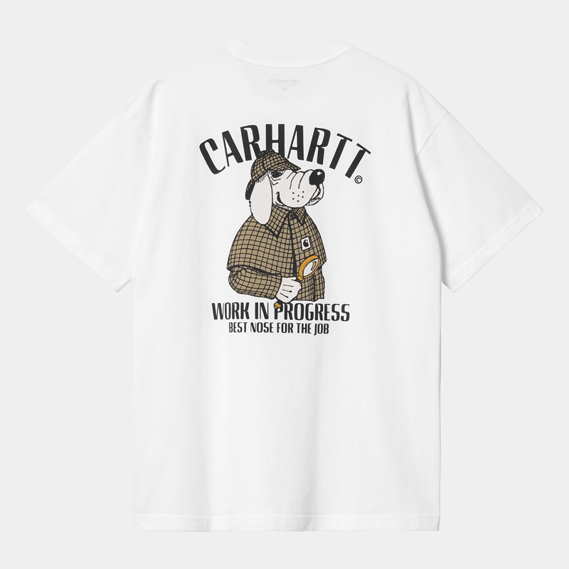 White Men Carhartt Inspector T-Shirt | LBM-807462