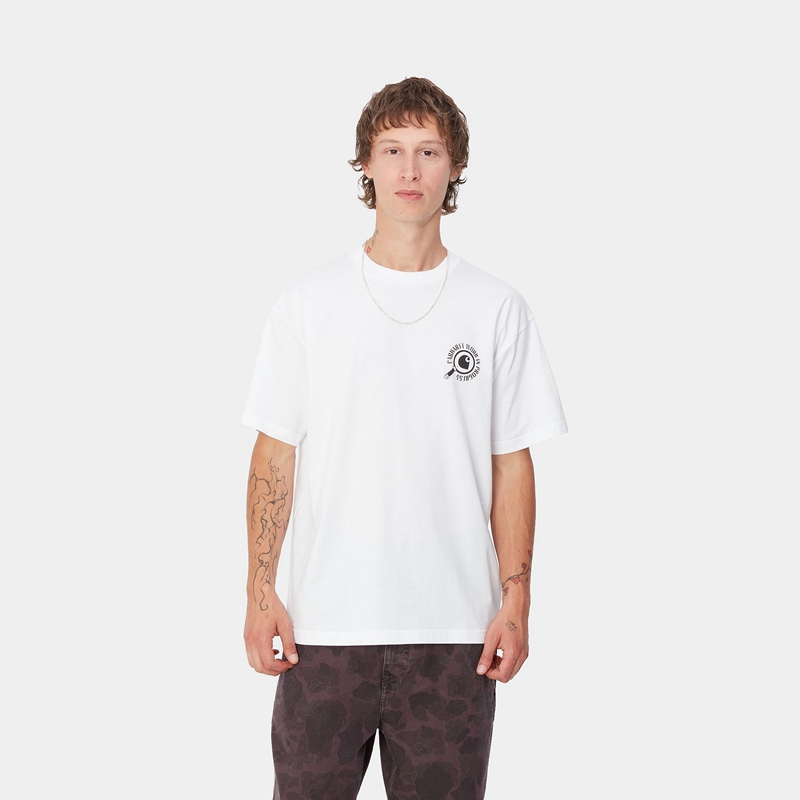 White Men Carhartt Inspector T-Shirt | LBM-807462