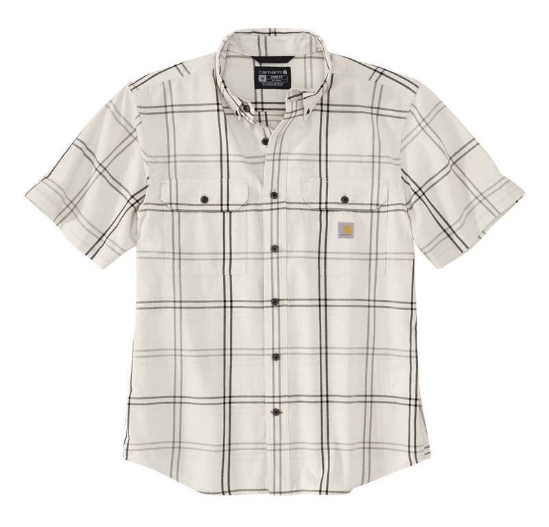 White Men Carhartt Loose Fit Midweight-Sleeve Plaid Shirts | AJL-732845