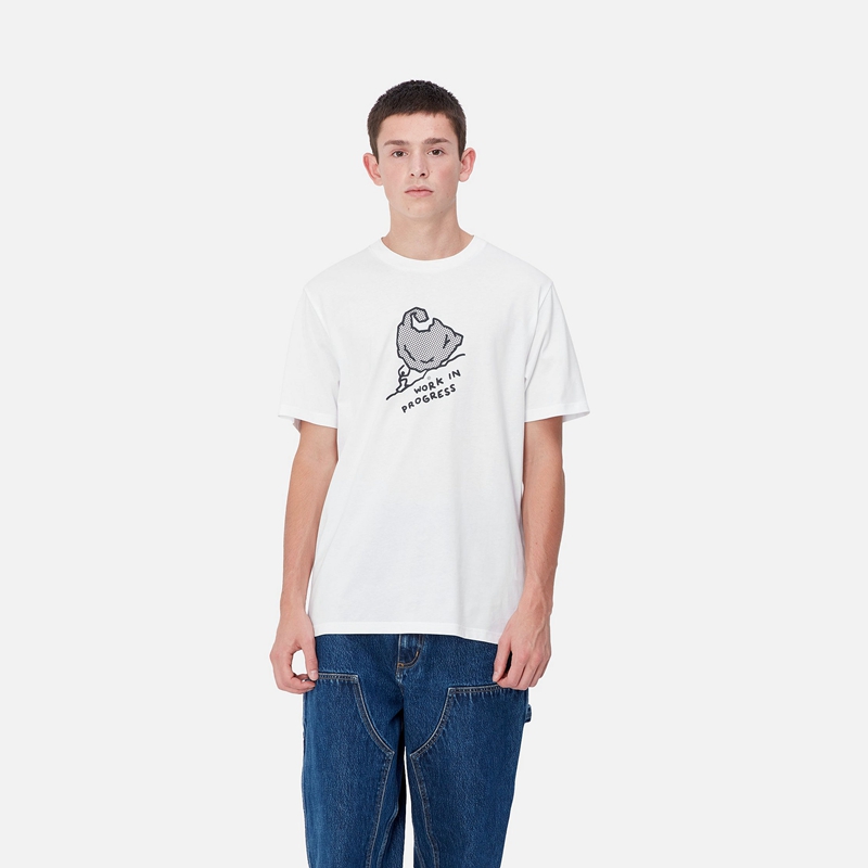 White Men Carhartt Move On Up T-Shirt | QVT-716948