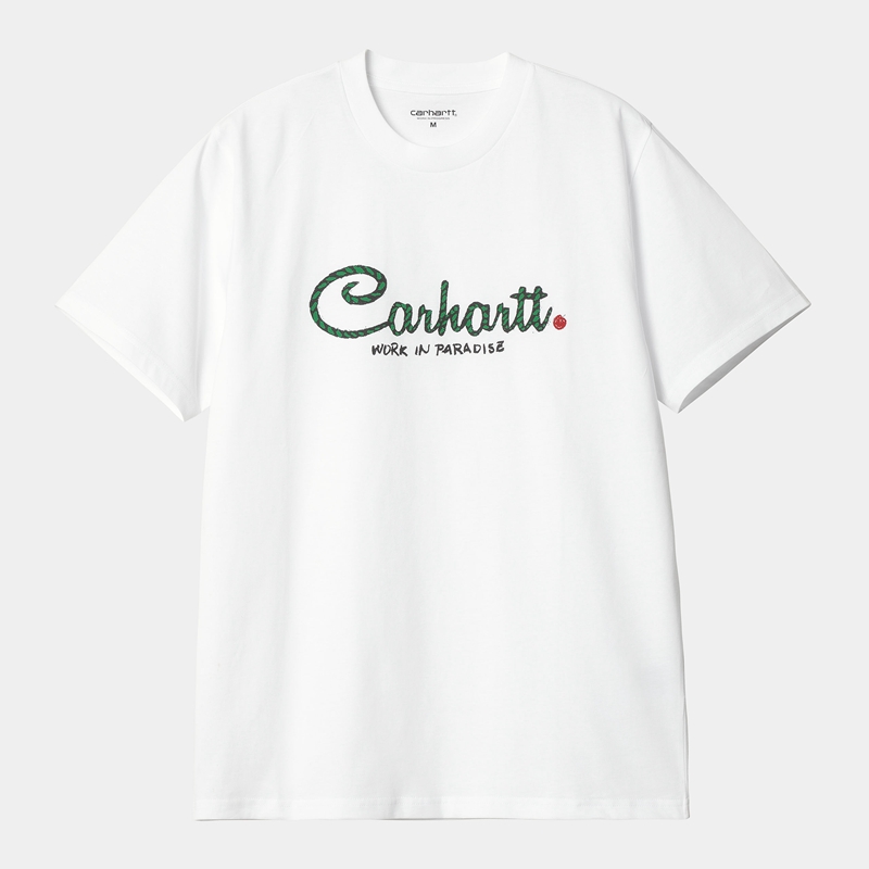 White Men Carhartt Paradise Script T-Shirt | MDQ-067548