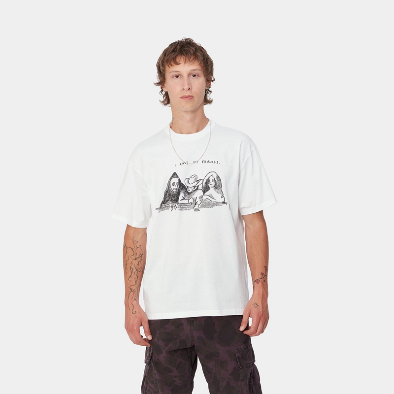 White Men Carhartt Pepe Friends T-Shirt | SKD-605374