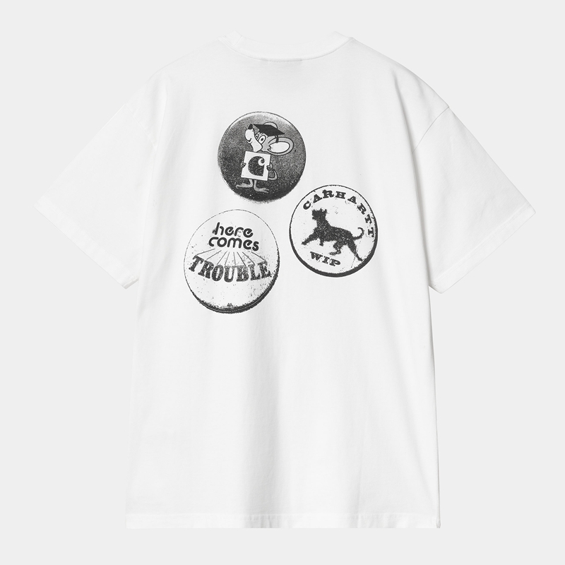 White Men Carhartt Pins T-Shirt | FNO-861293