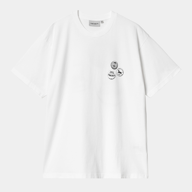 White Men Carhartt Pins T-Shirt | FNO-861293