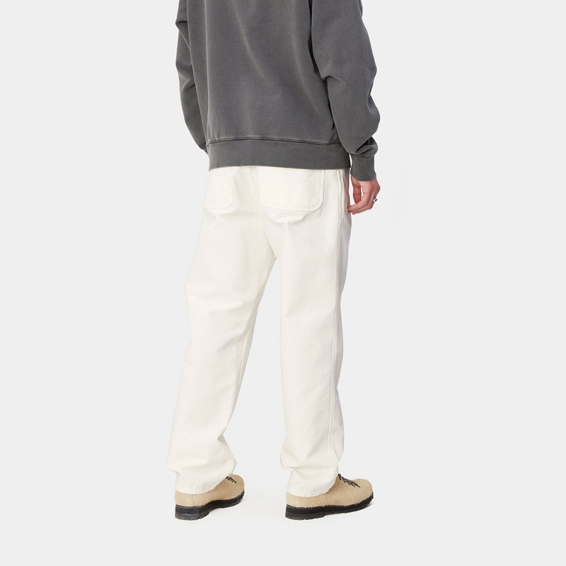 White Men Carhartt Simple Pants | NOW-170456