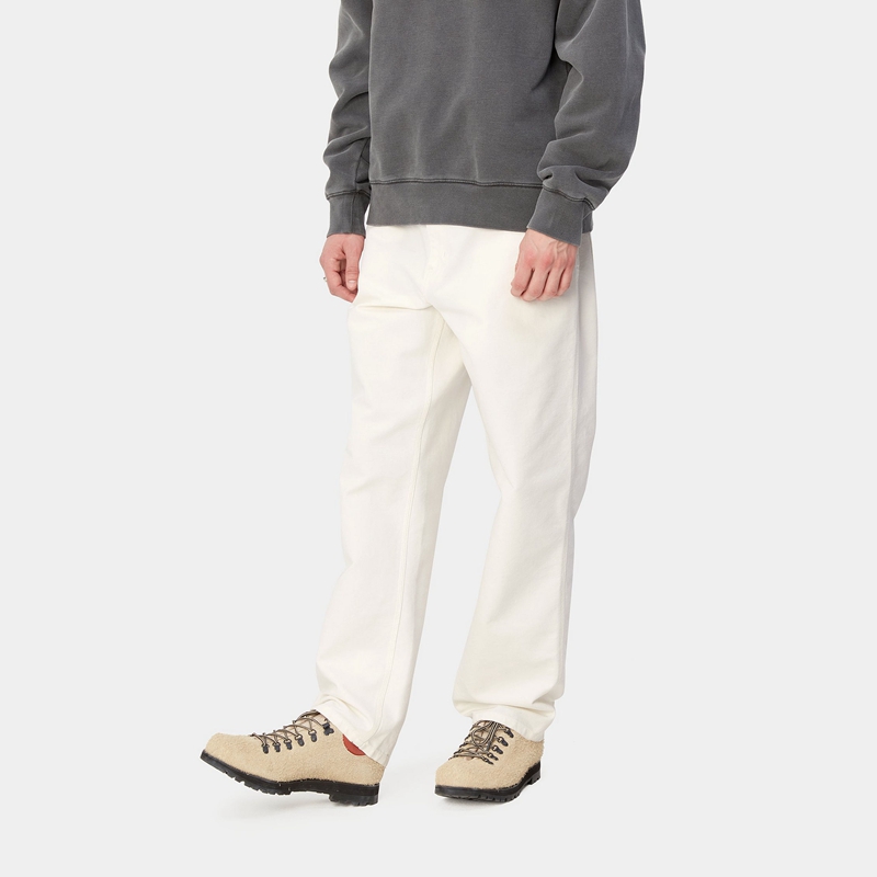 White Men Carhartt Simple Pants | NOW-170456