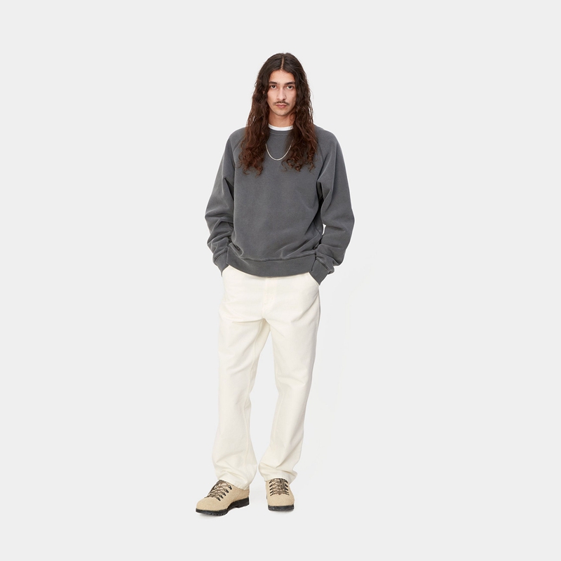 White Men Carhartt Simple Pants | NOW-170456