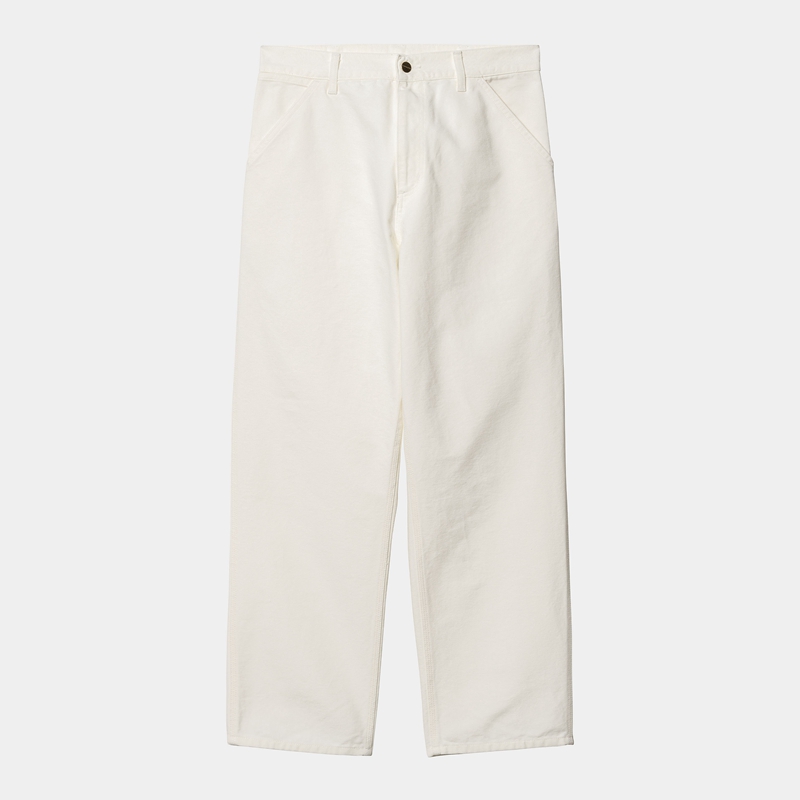 White Men Carhartt Simple Pants | NOW-170456