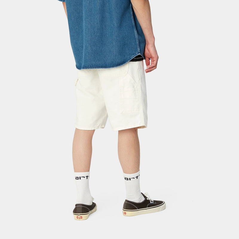 White Men Carhartt Single Knee Shorts | RZG-234687