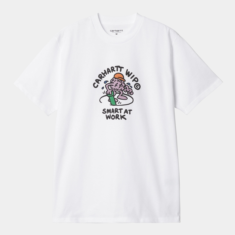 White Men Carhartt Smart T-Shirt | VXJ-059236