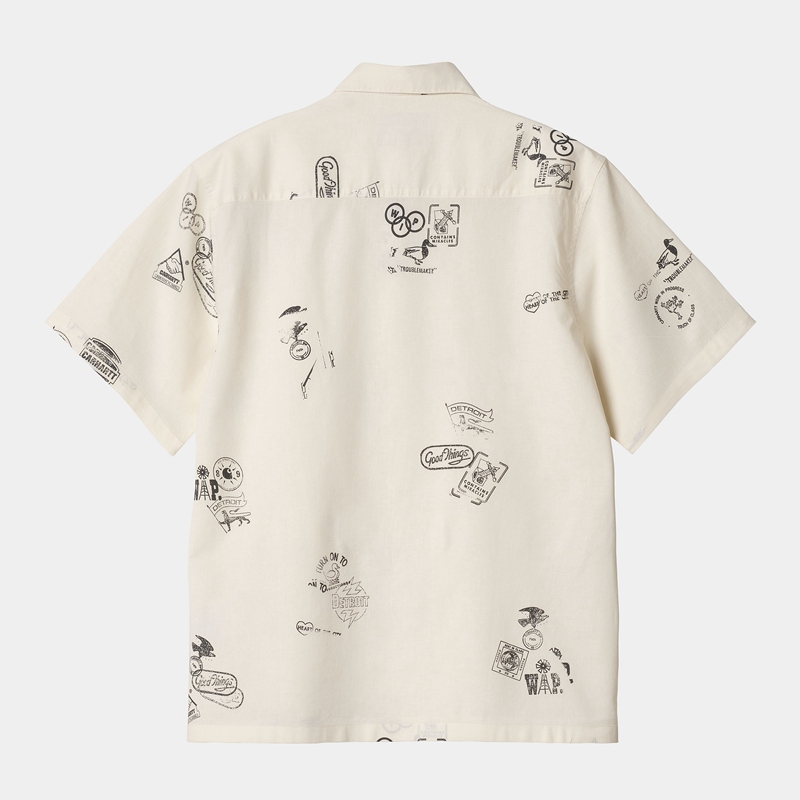 White Men Carhartt Stamp Shirts | QBO-495306