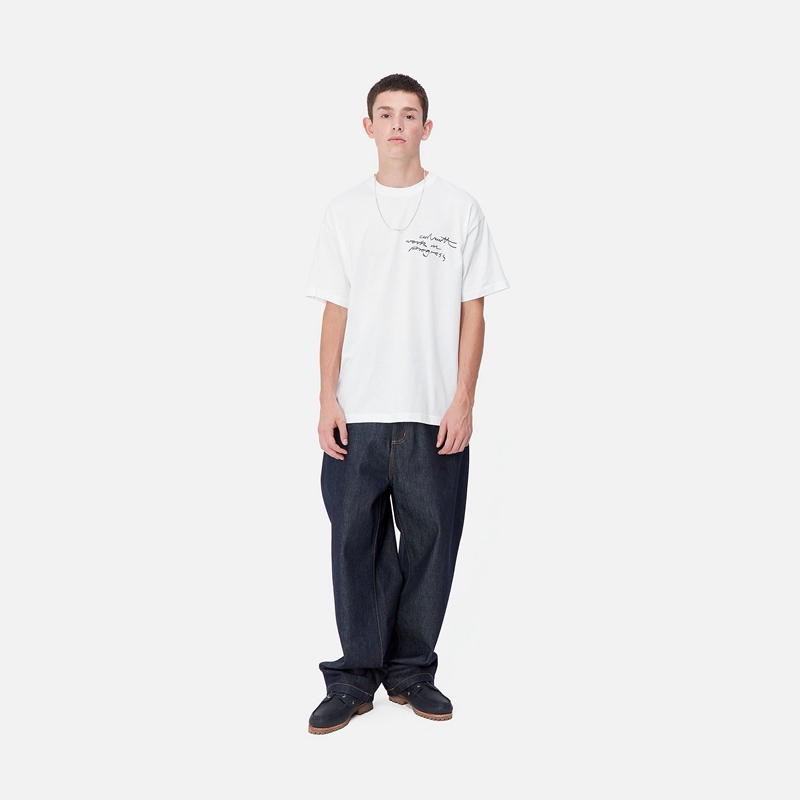 White Men Carhartt WIP Pencil T-Shirt | YAU-953206