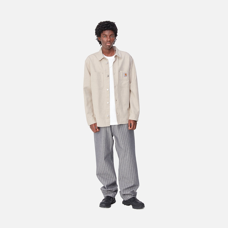 White Men Carhartt Walter Shirt Jackets | MNF-420935