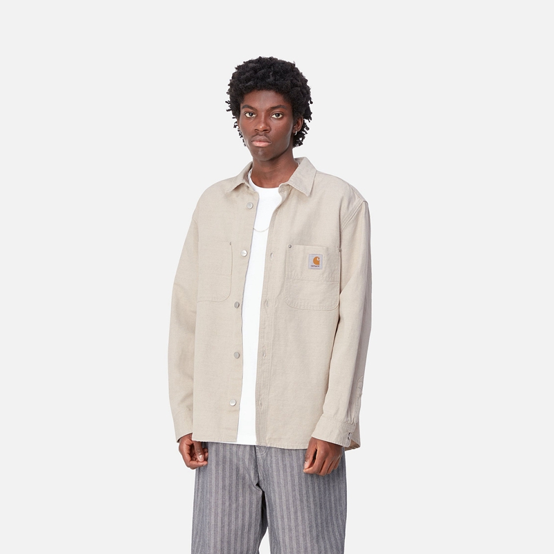 White Men Carhartt Walter Shirt Jackets | MNF-420935