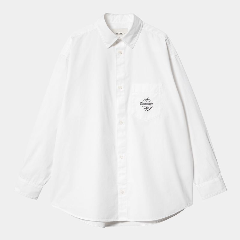 White Women Carhartt Ablaze Shirts | IVJ-752109