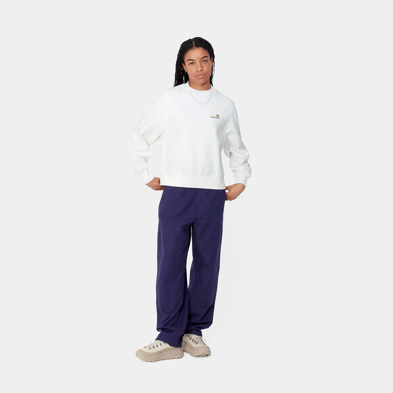 White Women Carhartt American Script Sweatshirt | EGN-701923