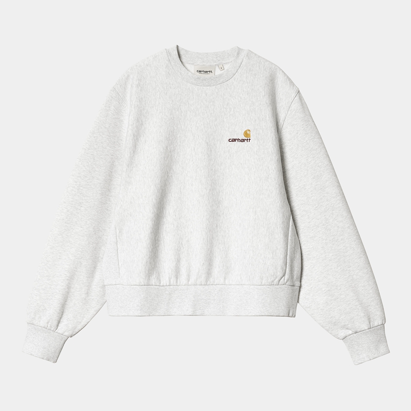 White Women Carhartt American Script Sweatshirt | RSF-965140