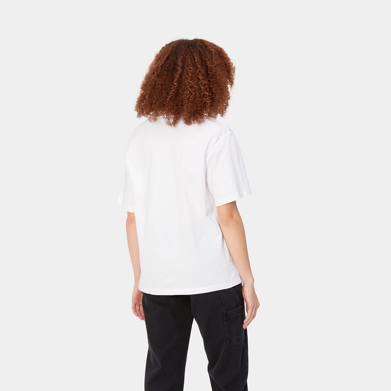 White Women Carhartt American Script T-Shirt | AVE-598734