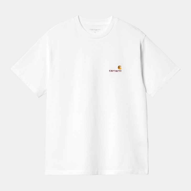 White Women Carhartt American Script T-Shirt | AVE-598734