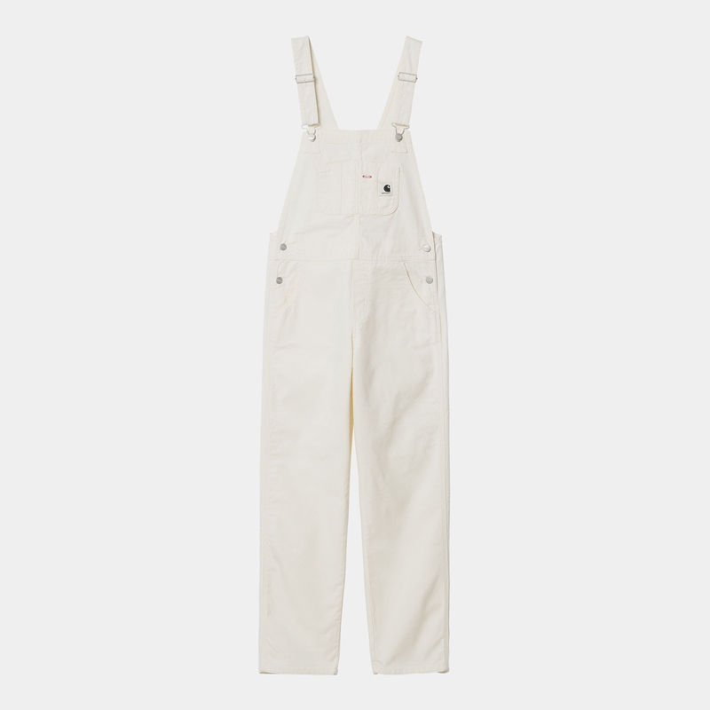 White Women Carhartt Bib Straight Overalls | HIG-651803