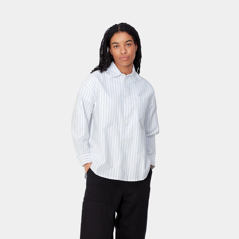 White Women Carhartt Dowlen Shirts | HEG-504632