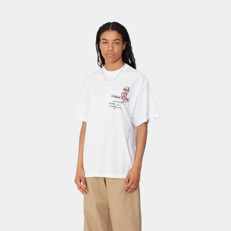 White Women Carhartt Immerse T-Shirt | EYU-294836