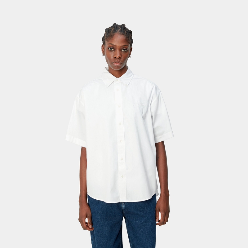 White Women Carhartt Jaxon Shirts | CSR-329104