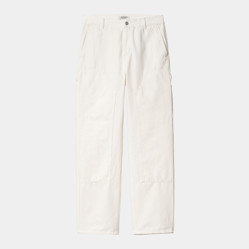 White Women Carhartt Pierce Double Knee Pants | JPU-052983