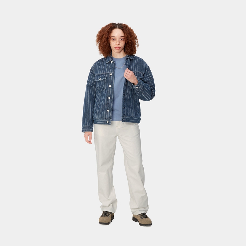 White Women Carhartt Pierce Straight Pants | ORL-086527