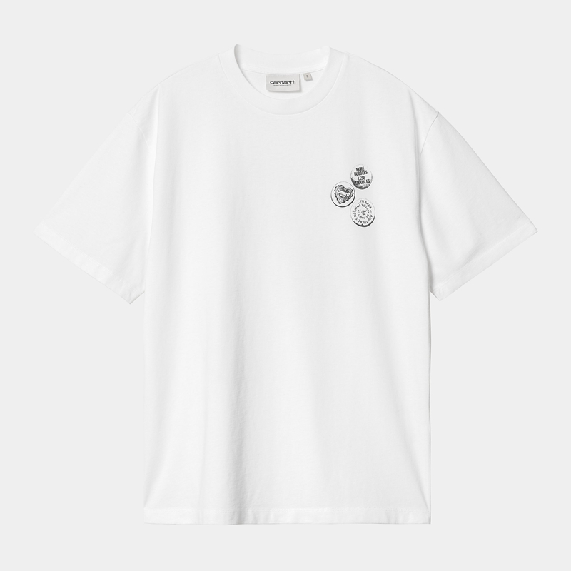 White Women Carhartt Pins T-Shirt | HAF-512608